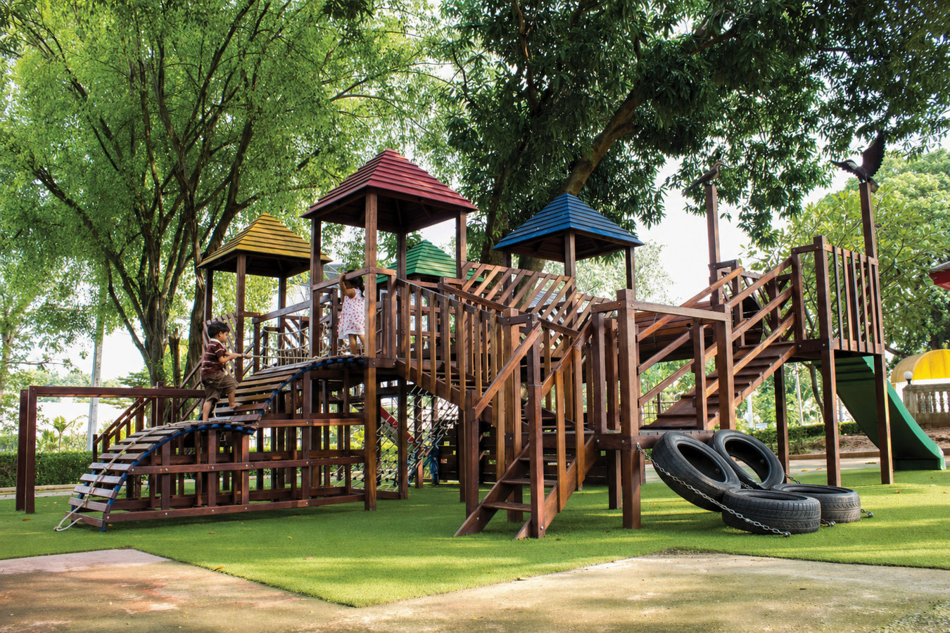 Turf for playgrounds